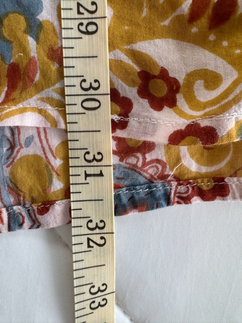 Lightweight Cotton Block Print Tunic Split Hem V Neck Paisley Print Earth Tones - Picture 5 of 9